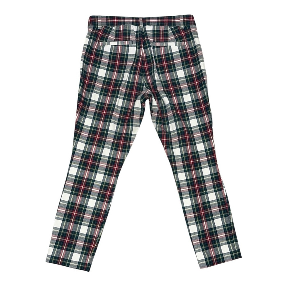 Gap Plaid Signature Skinny Ankle Trouser Pant Size 4 petite red green cream - Picture 3 of 5